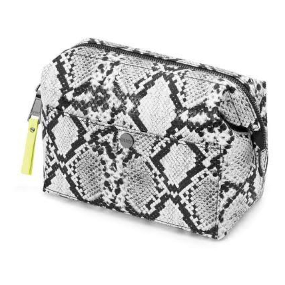 Quay Glam Cosmetic Bag- Blk/Wht Snake Skin Print